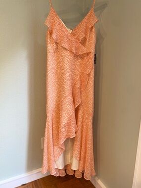Express Peach High-Low Slip Dress